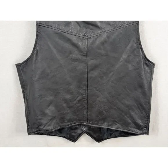 Vintage Branded Garments Inc. Leather Motorcycle/Biker Vest Size 40 - Picture 10 of 10